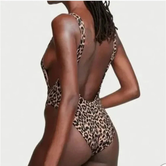 Victoria Secret Women's Leopard Shine Strap Plunge‎ One-Piece Swimsuit Si… - Picture 6 of 6
